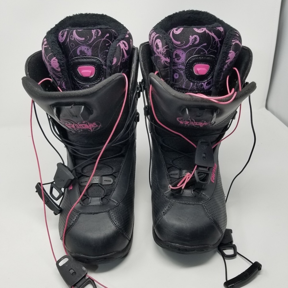 Women's Black Pink Purple RIDE SAGE Snowboard Boots Size 9.5 - Picture 4 of 16